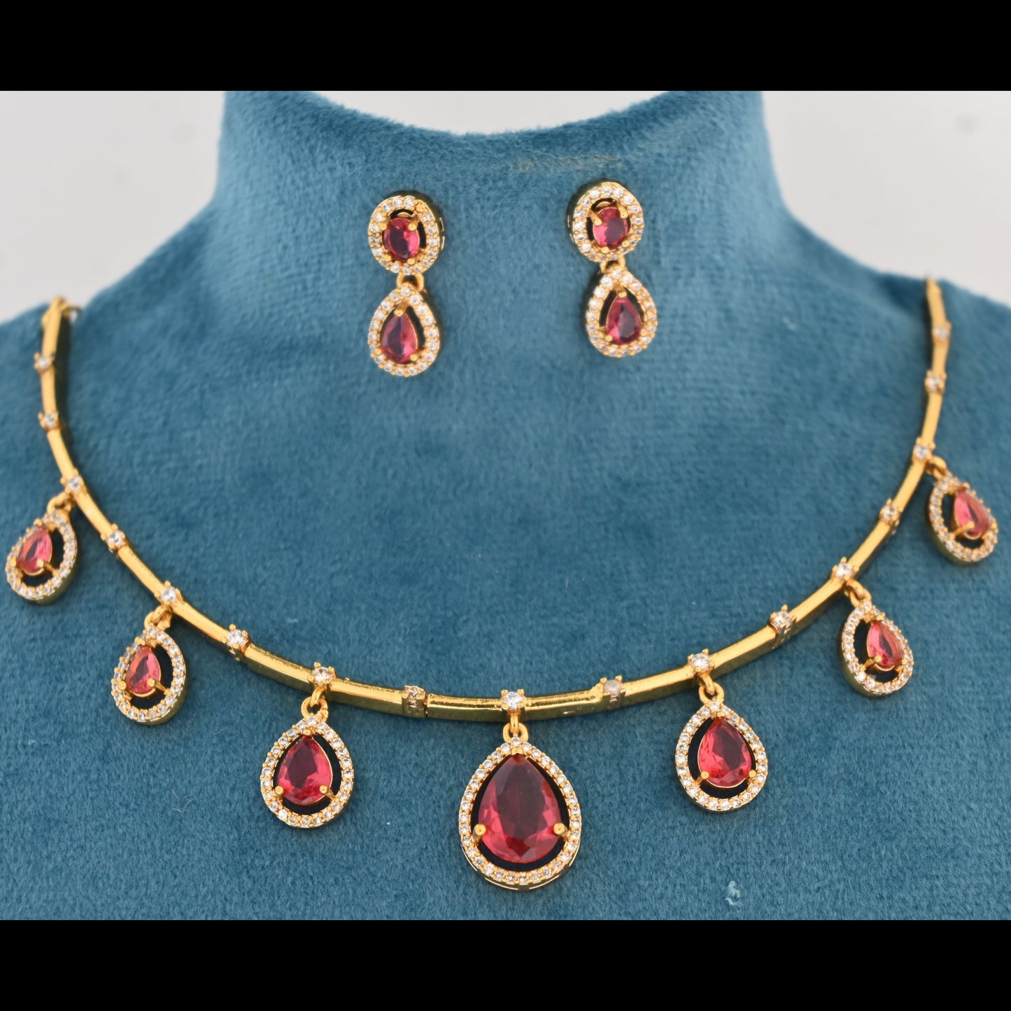 Ruby red drop necklace