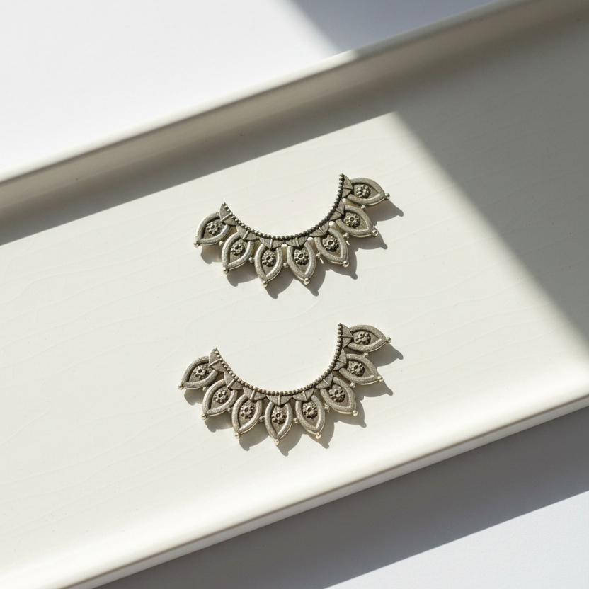 Oxidised Bugadi earrings