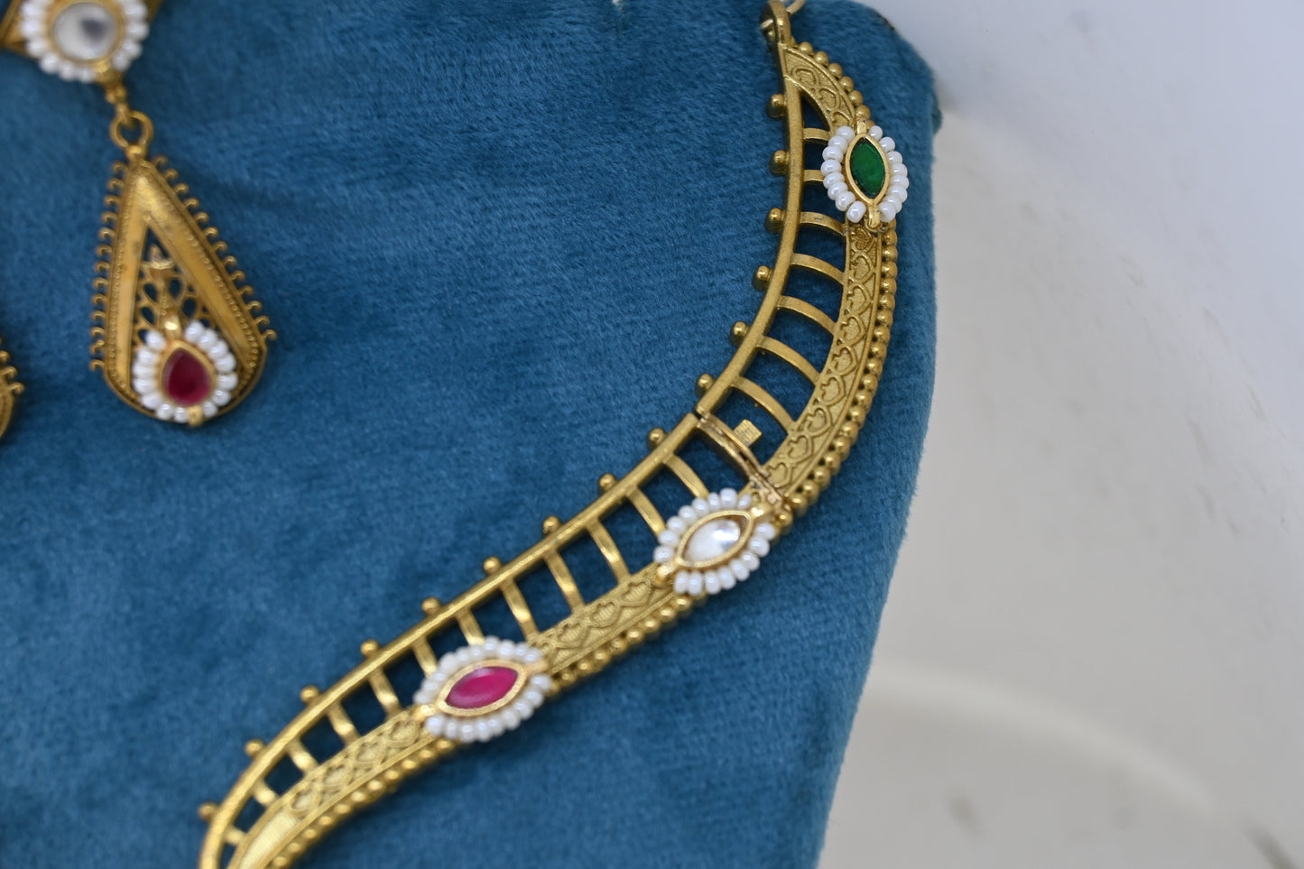 Panchi Kundan Dull Finish Necklace Set