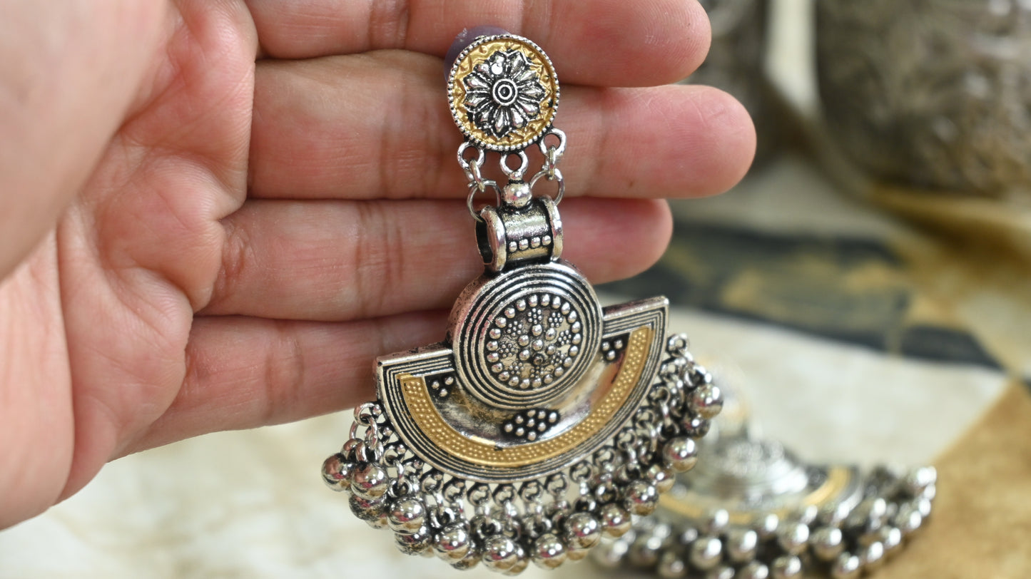 Antique Oxidized Jhumka Earrings