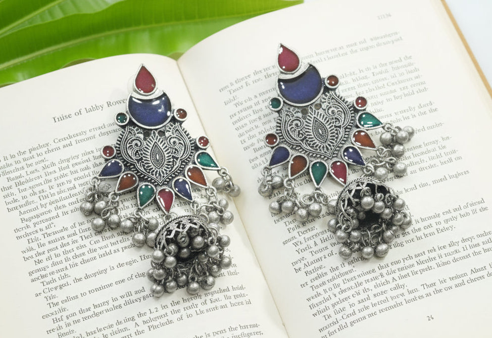 Afghani Silver Jhumka Earrings