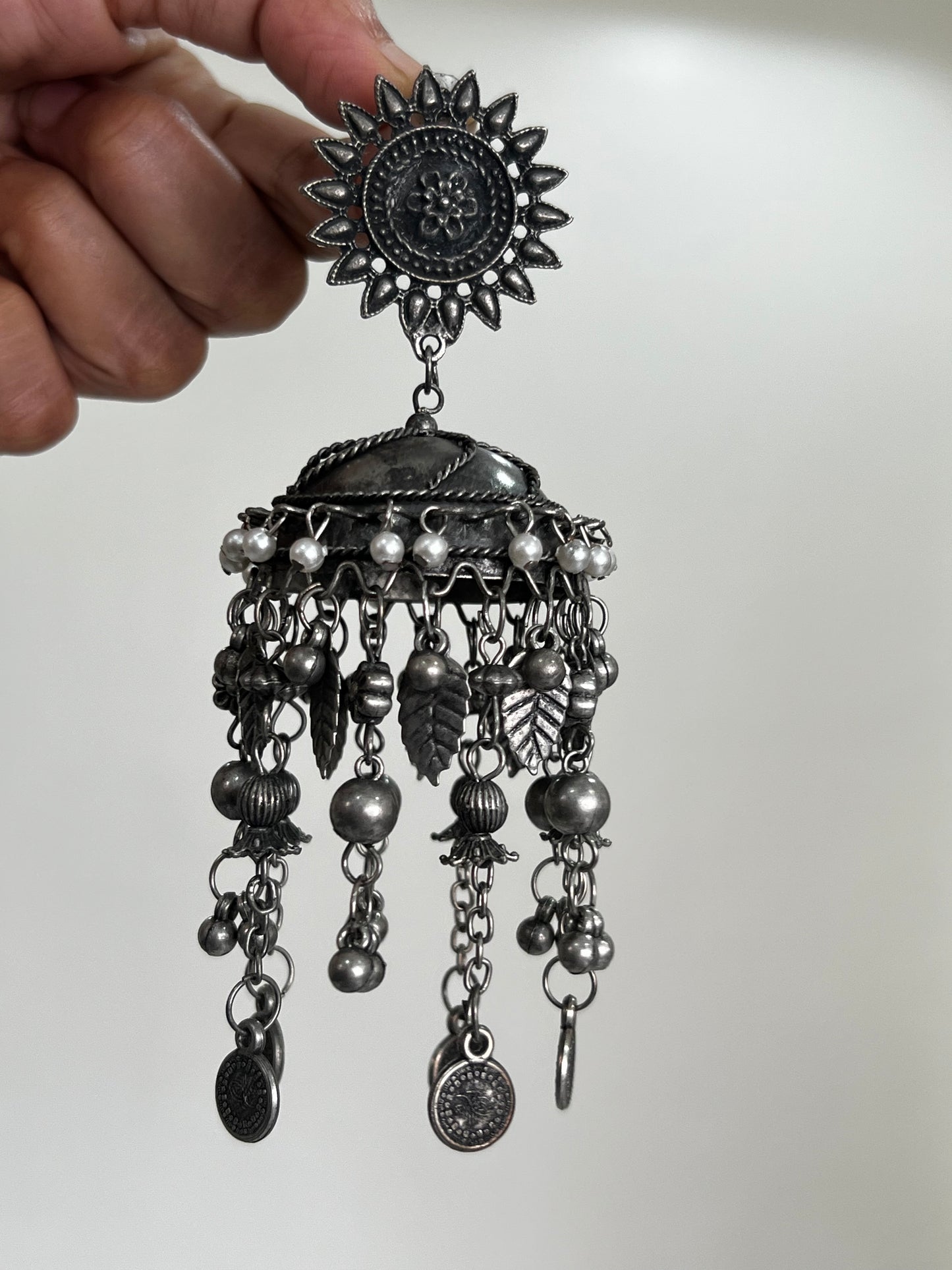 Boho Oxidised Jhumka earrings