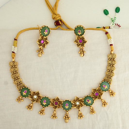 Mint Stone Heritage Necklace Set