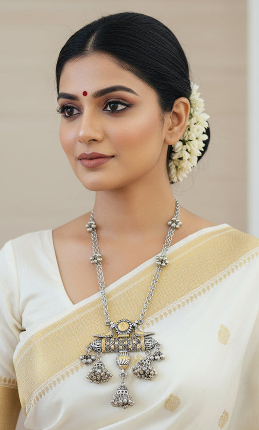 Antique Oxidised Tribal Pendant Necklace