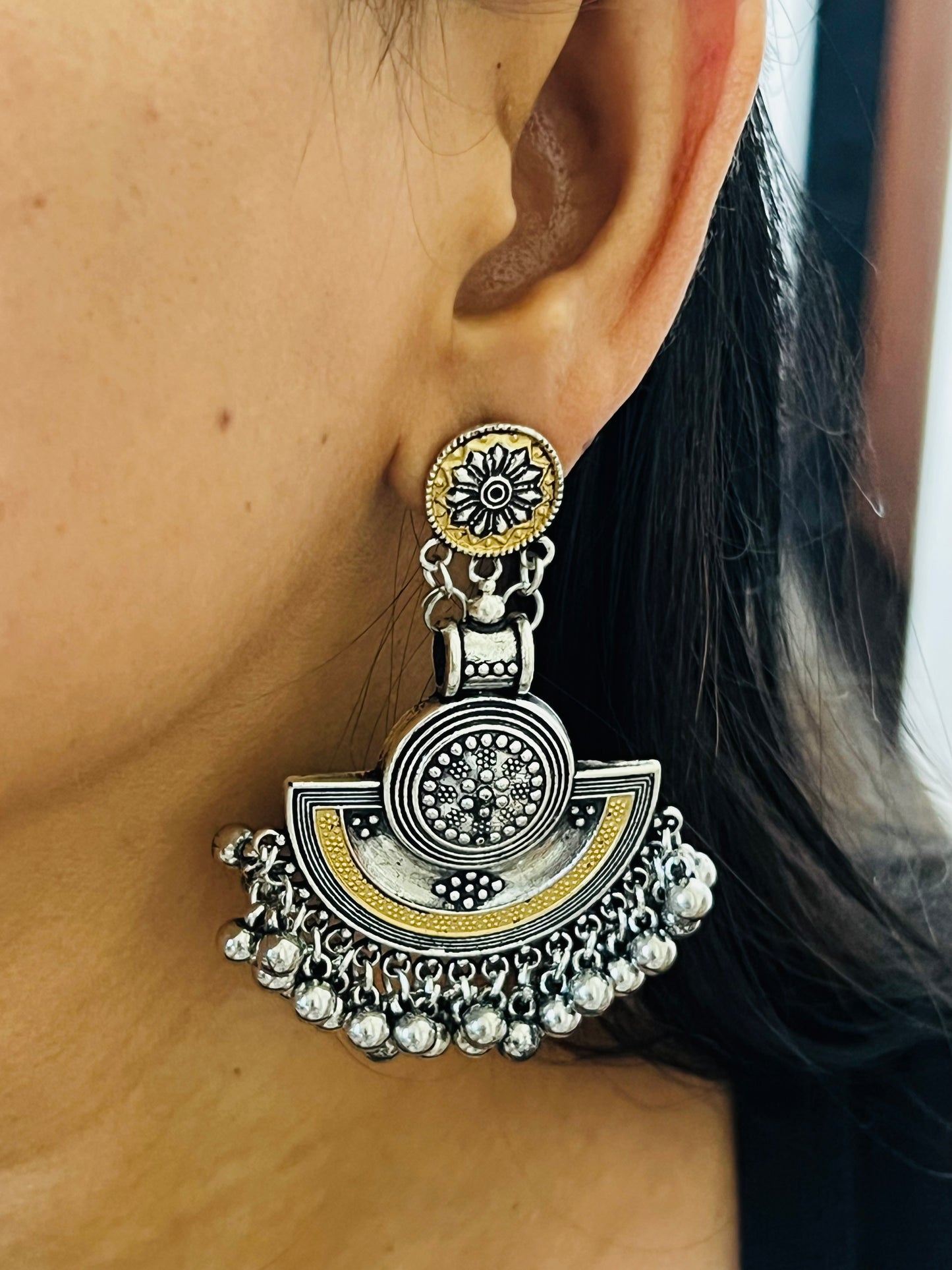 Antique Oxidized Jhumka Earrings
