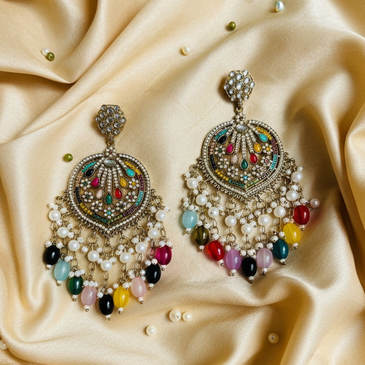 Noor Multicolour Chandbali Earring