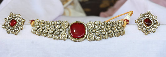 Royal Ruby Kundan Choker Set