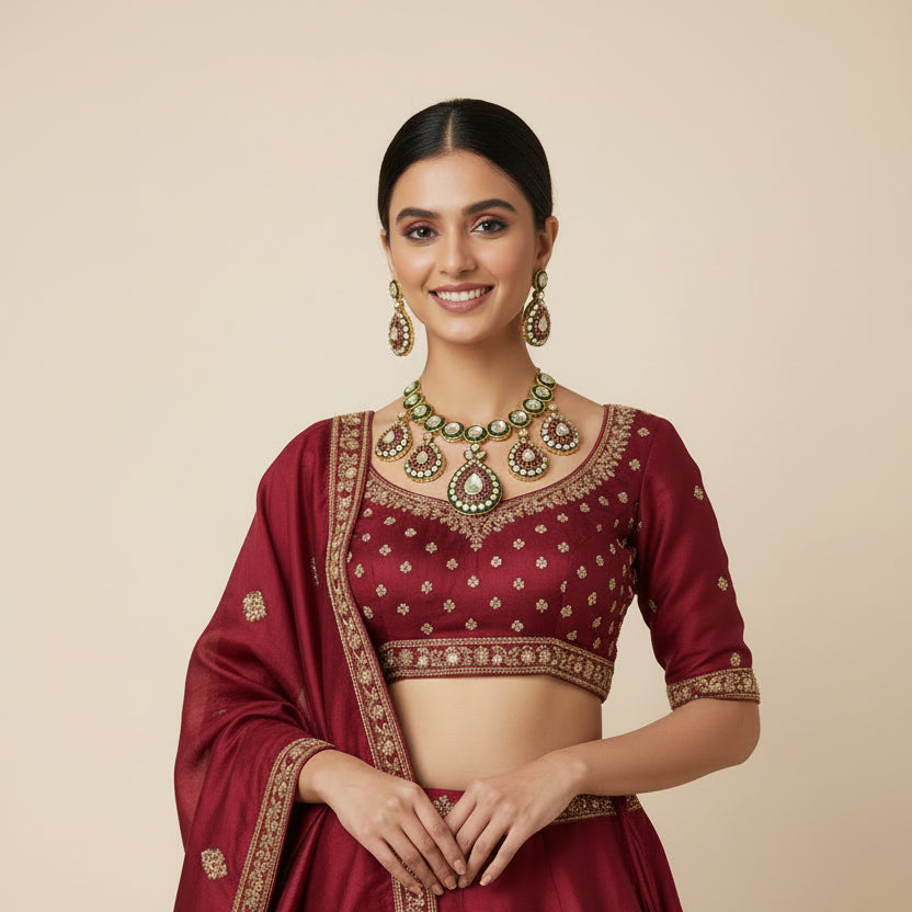 Royal Meher Kundan Necklace Set