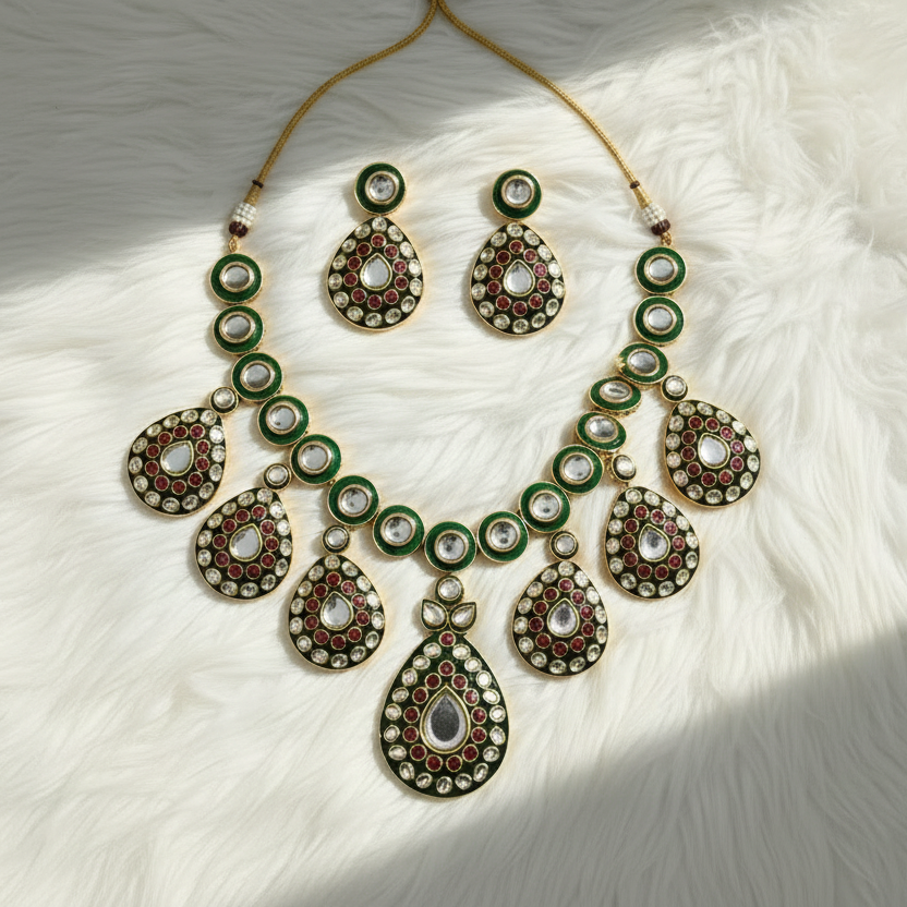 Royal Meher Kundan Necklace Set