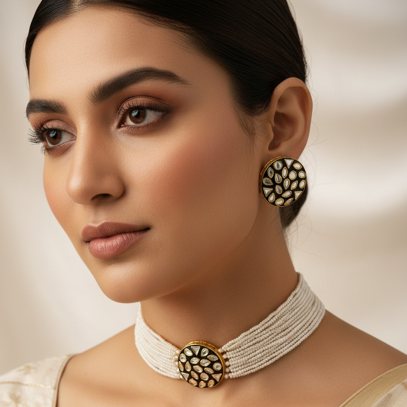 Heer Kundan Pearl Choker Set