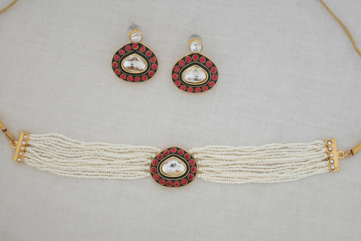 Royal Pearl Kundan Choker Set