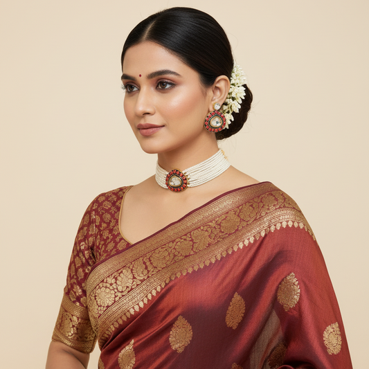 Royal Pearl Kundan Choker Set