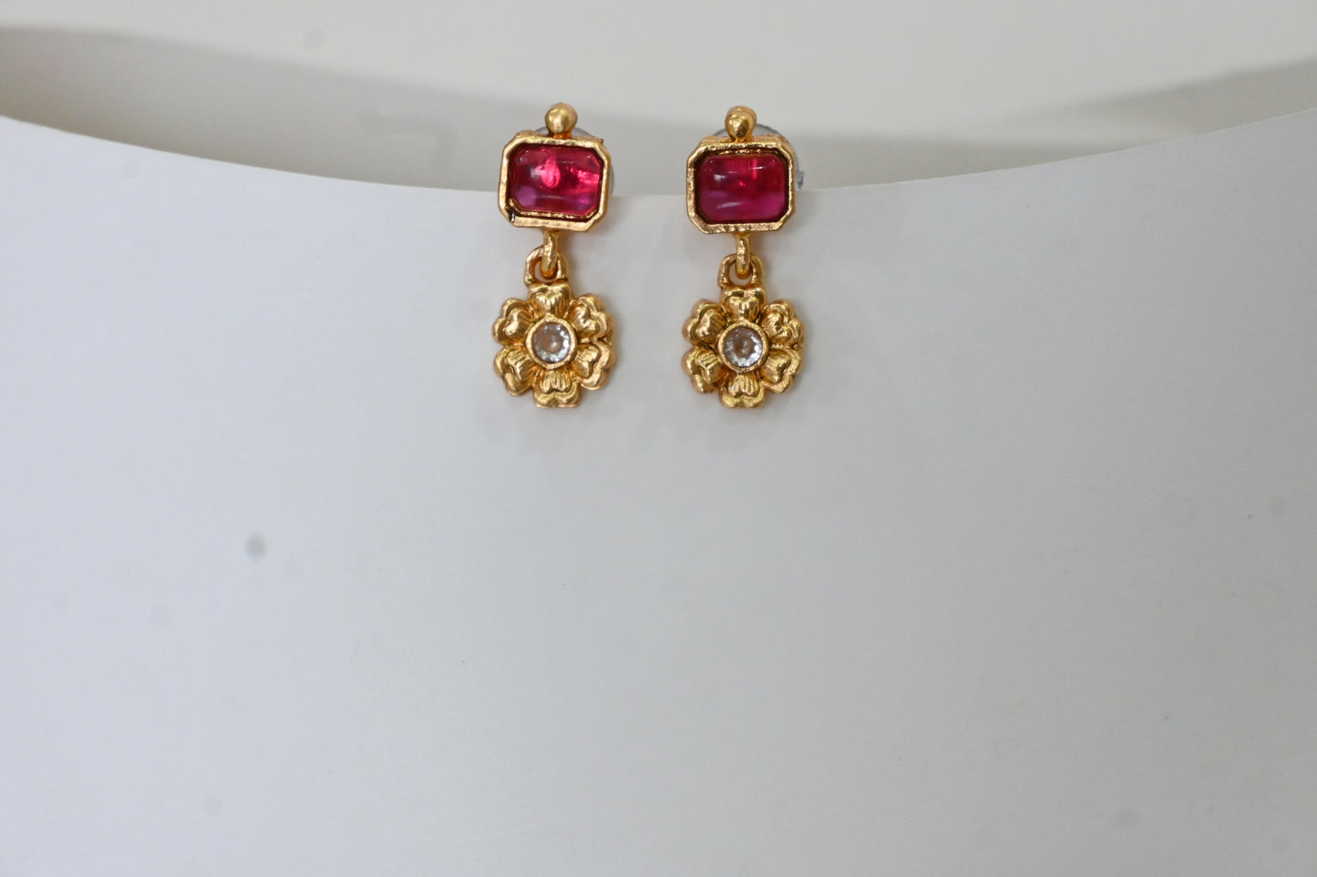 Ruby Floral Choker Necklace Set