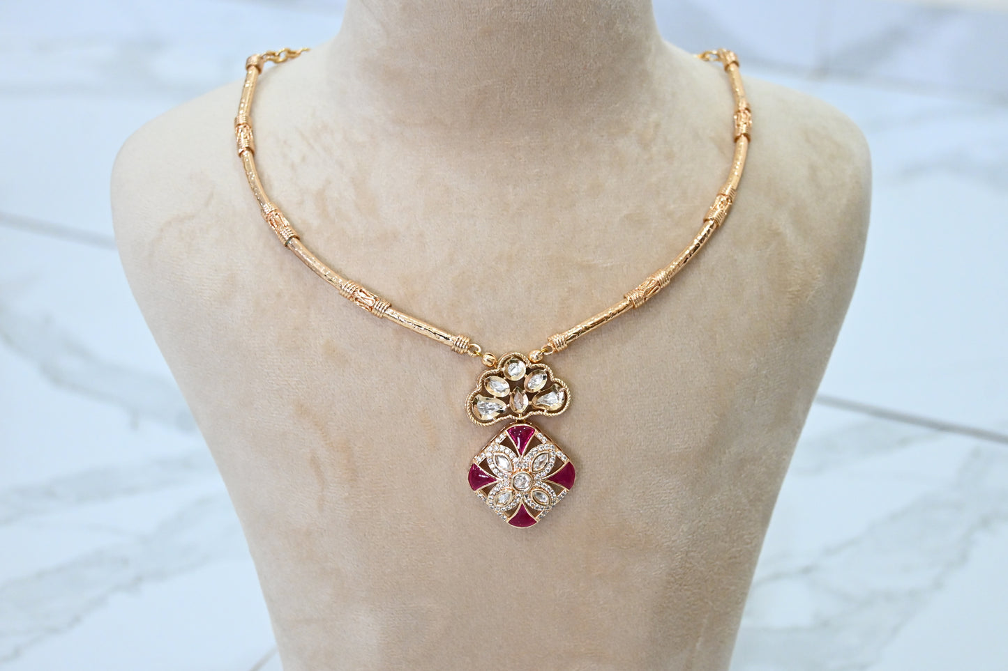 Premium Moissanite Hansli Necklace Set