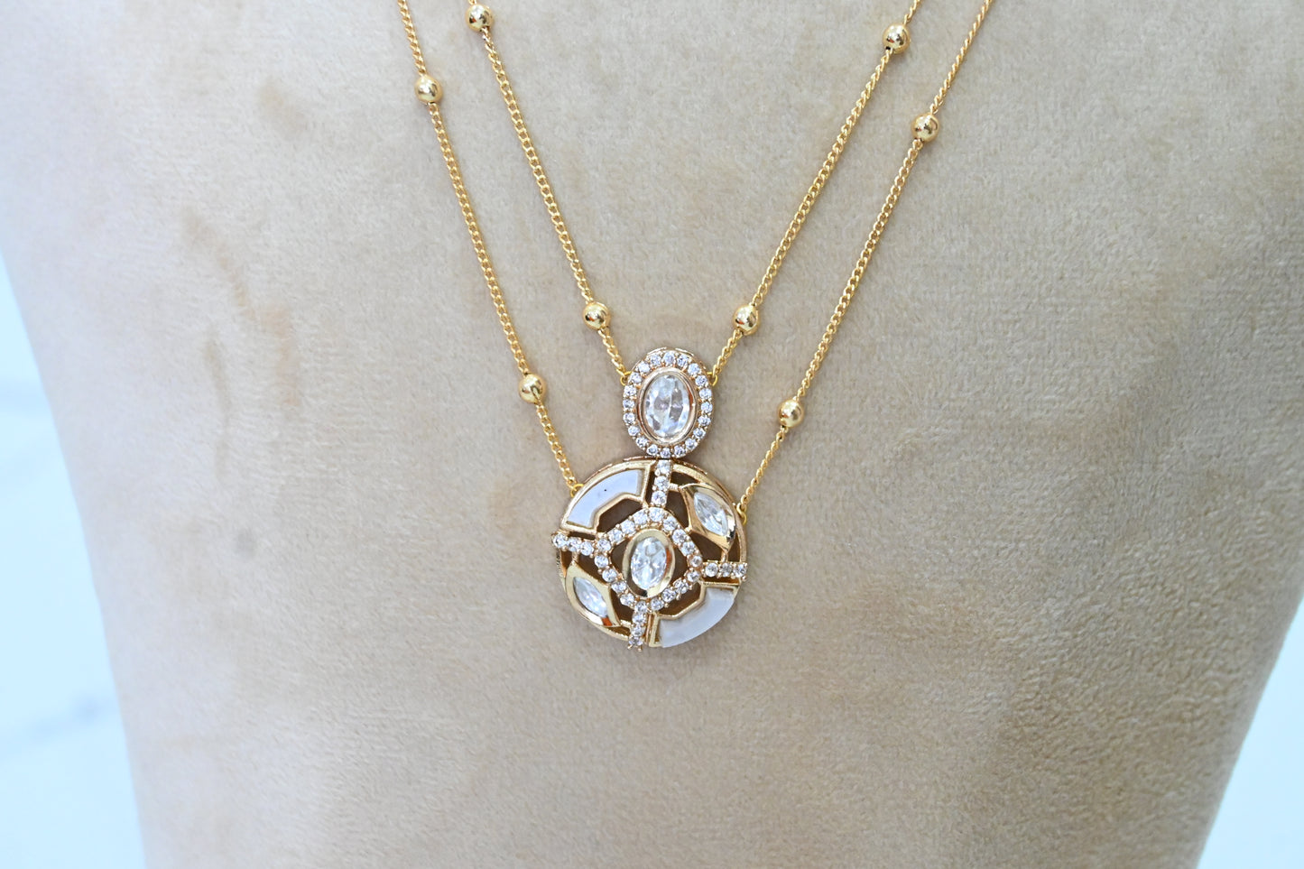 Cindrella Double-Layer Chain Pendant Set