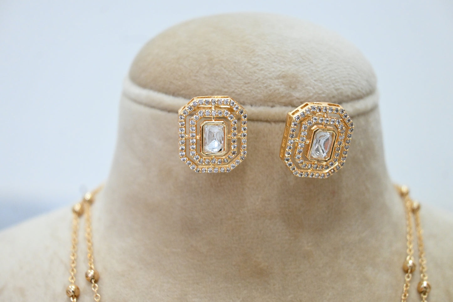 Square Moissanite pendant set
