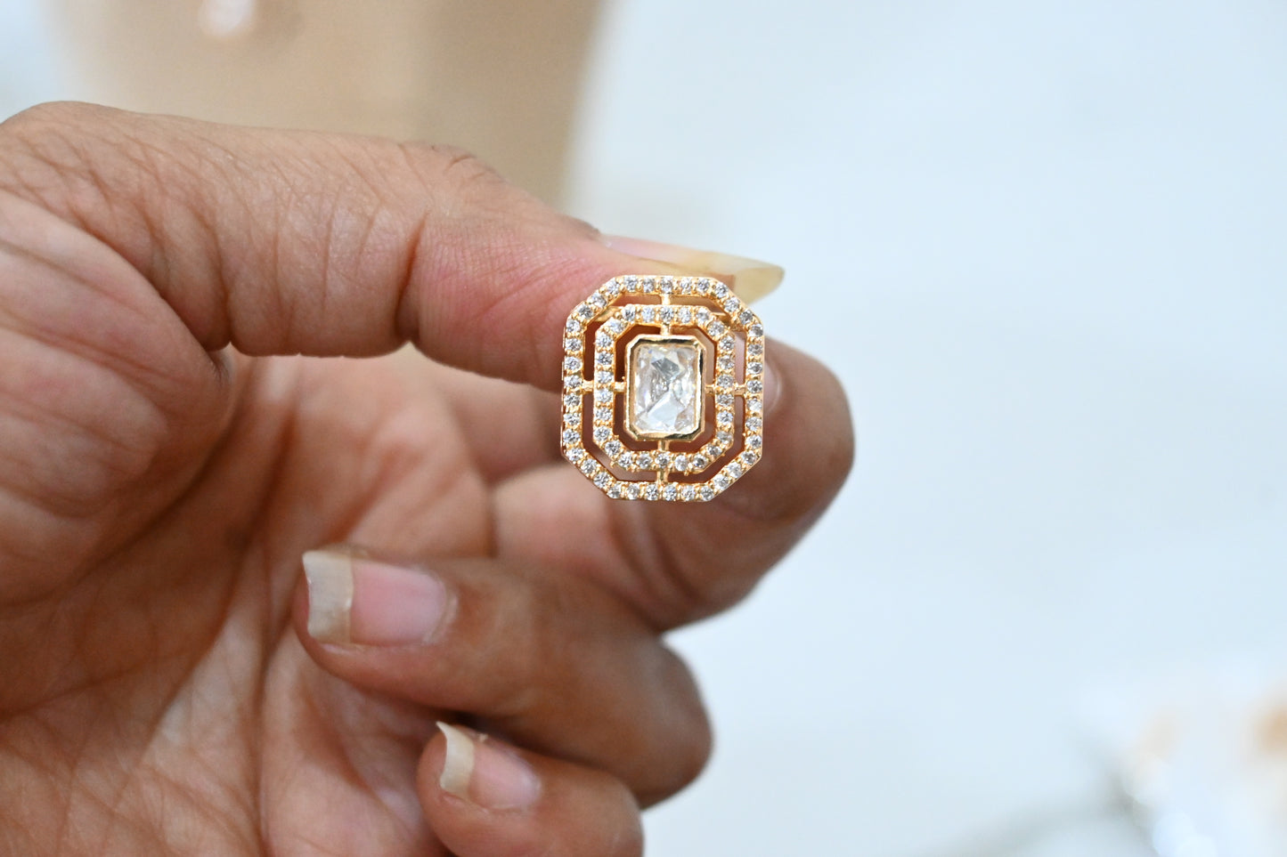 Square Moissanite pendant set