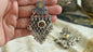 Antique Silver Oxidized Chandbali Earrings