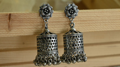 Oxidized Jhumka Earrings