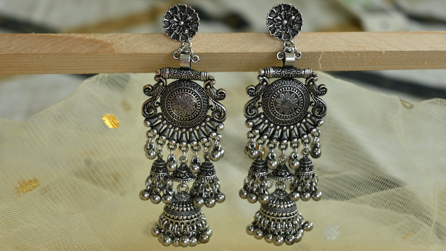 Oxidised dangler earrings
