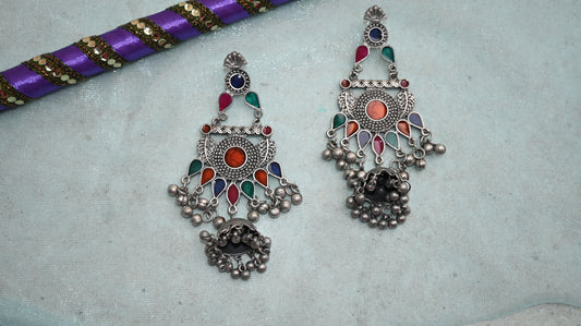 Afghani Silver Jhumka Earrings