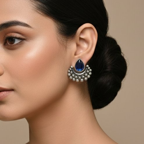 Oxidised stud earrings