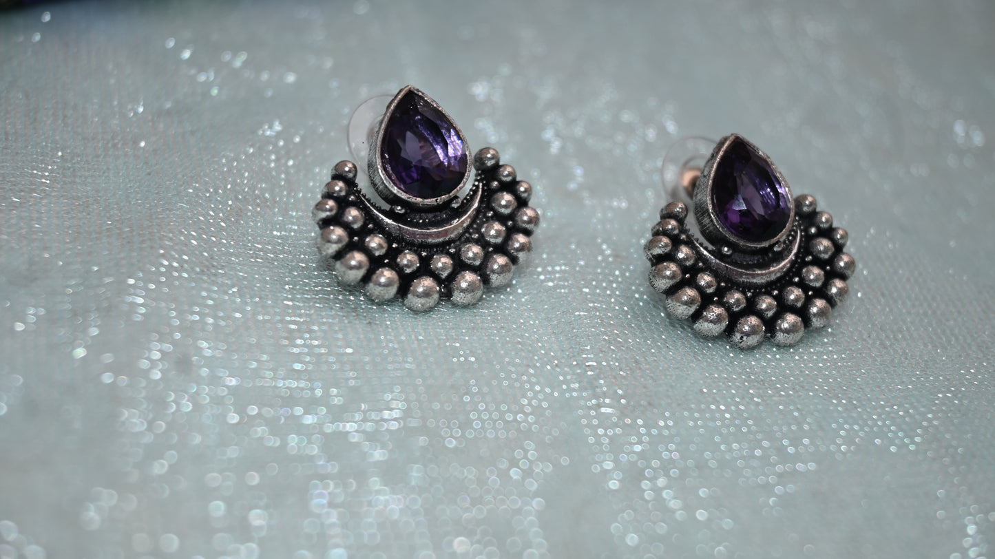 Oxidised stud earrings