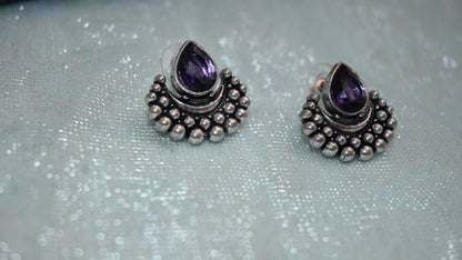 Oxidised stud earrings