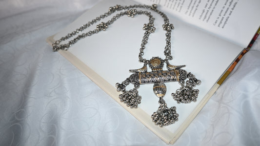 Antique Oxidised Tribal Pendant Necklace