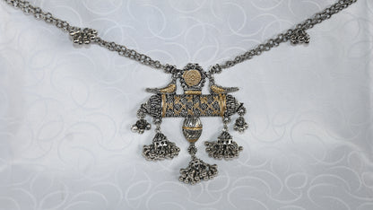 Antique Oxidised Tribal Pendant Necklace