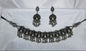 Oxidised Silver Peacock Motif Choker Necklace & Earrings Set