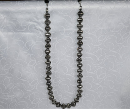 Textured Silver Bead Necklace