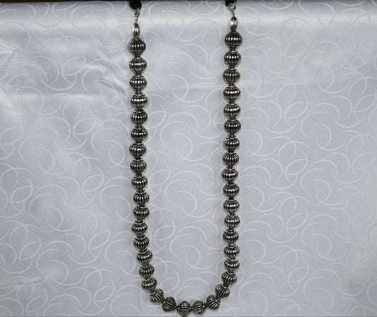 Textured Silver Bead Necklace