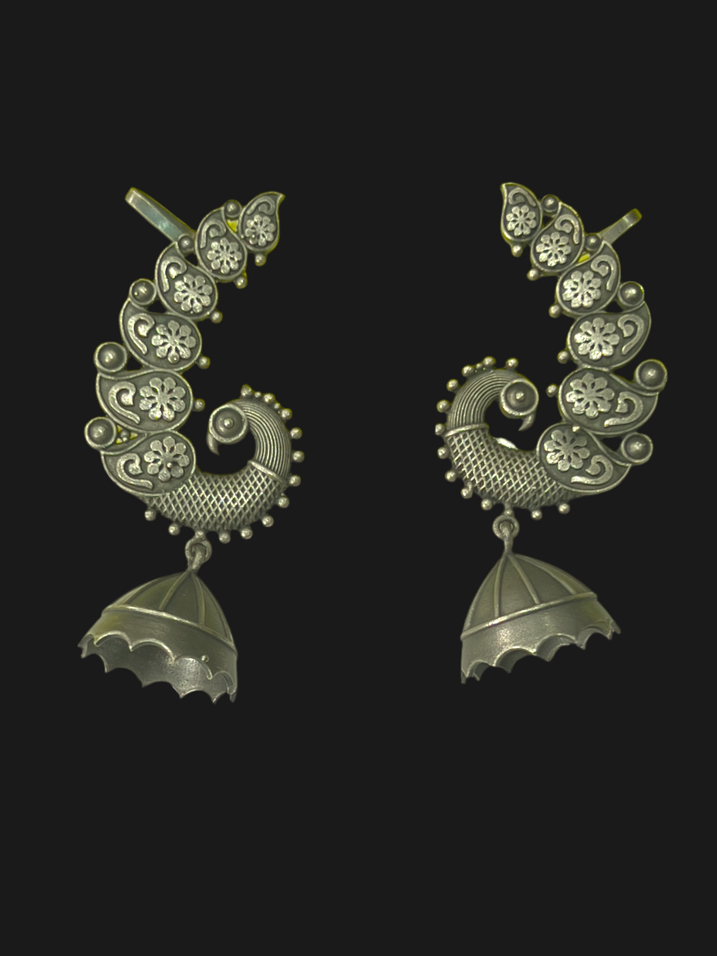 Peacock Oxidised Bugadi Earrings