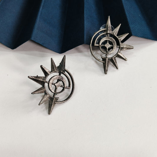 Oxidised Sunburst Earrings