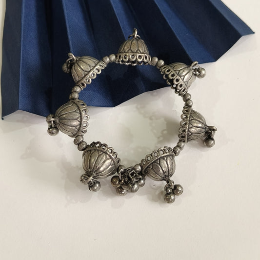 Antique Jhumki Charm Oxidised Bracelet