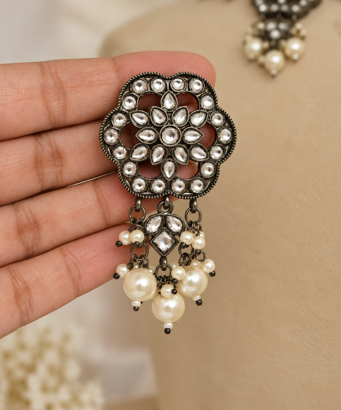 Meena Kundan Choker set with tika