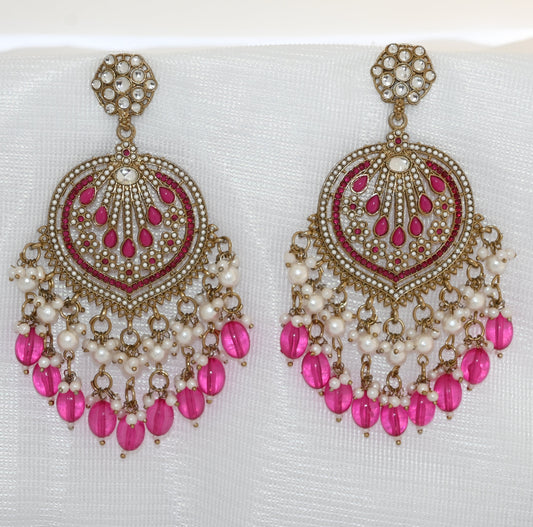 Rani Kundan Chandbali Earrings