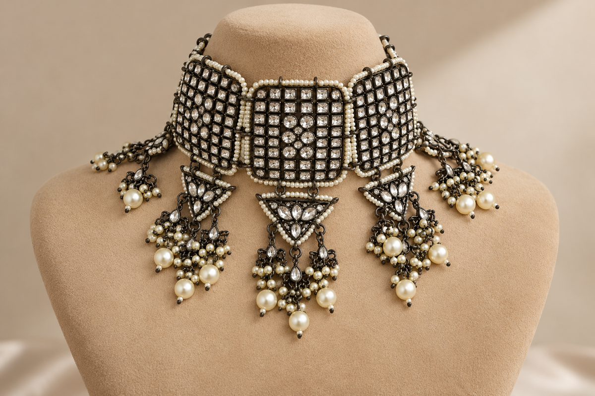 Devika Kundan Choker Necklace set