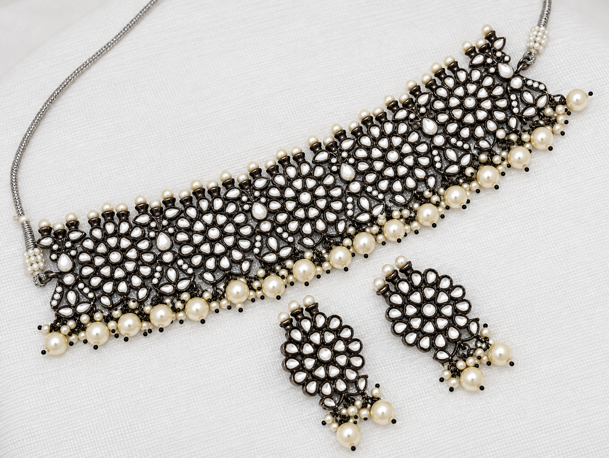 Reva Kundan Choker Necklace set