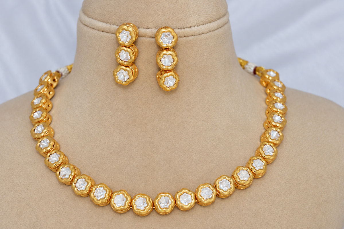 Floral Moissanite Necklace Set