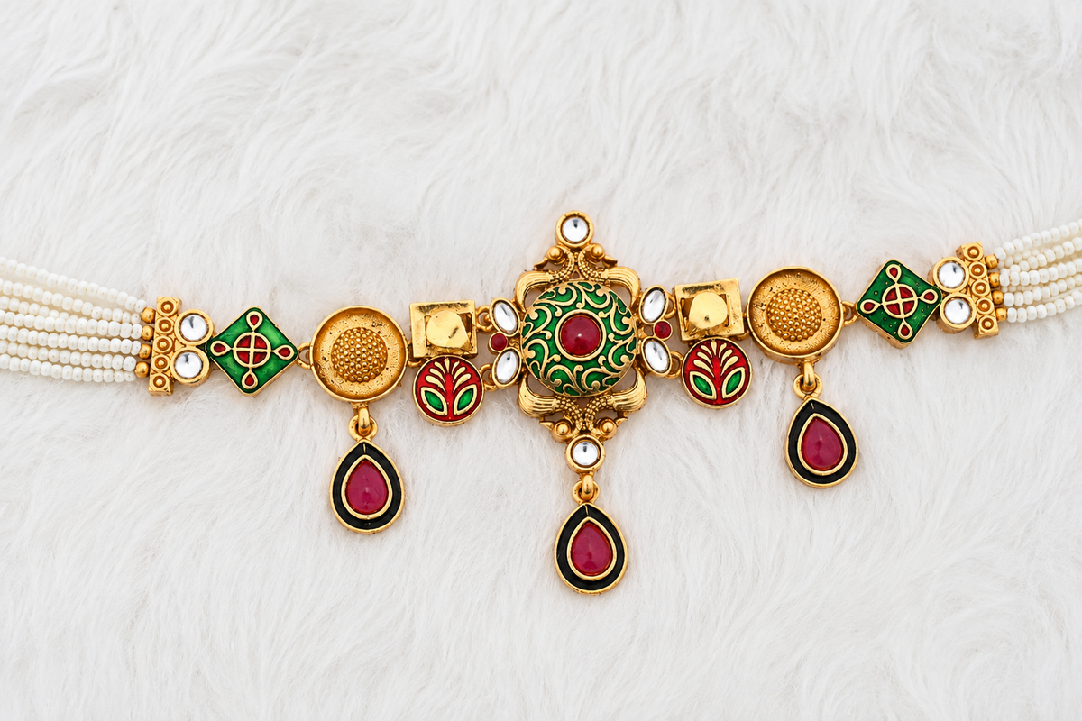 Antique Gold Kundan Choker