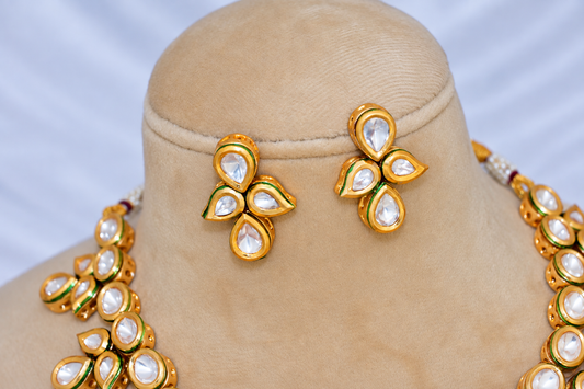 Leaf moissanite necklace set