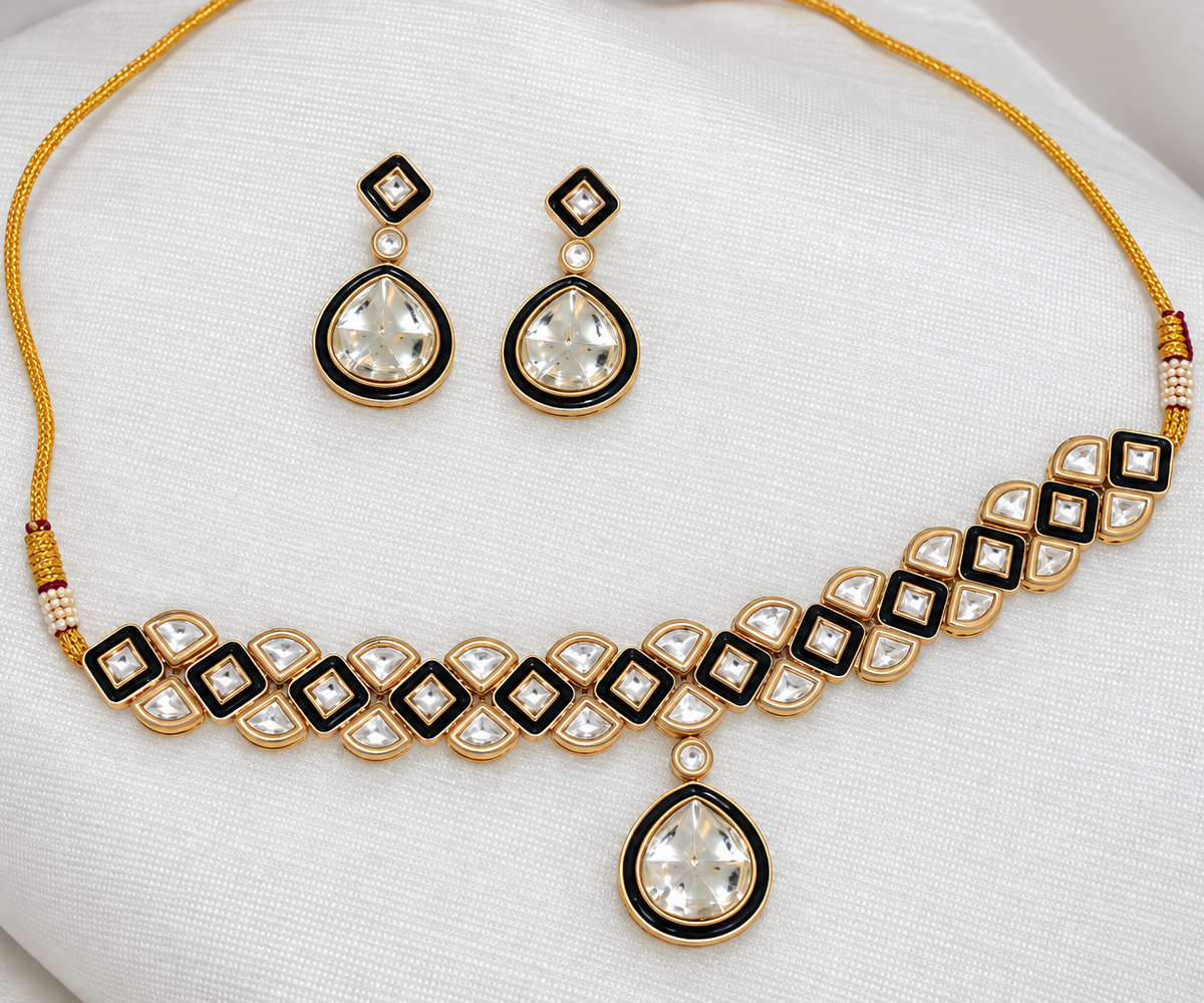 Mihika moissanite necklace set