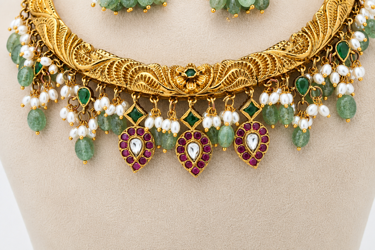Kemp & Mint Beads Hansli Necklace