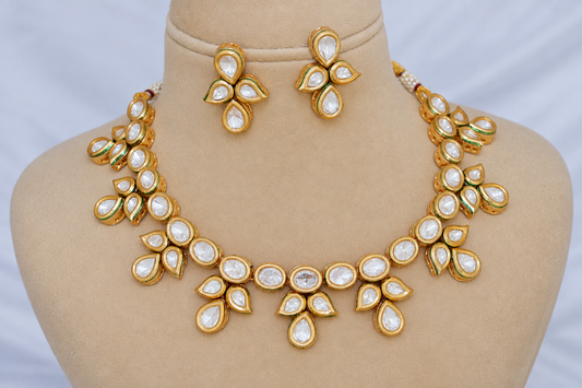 Leaf moissanite necklace set