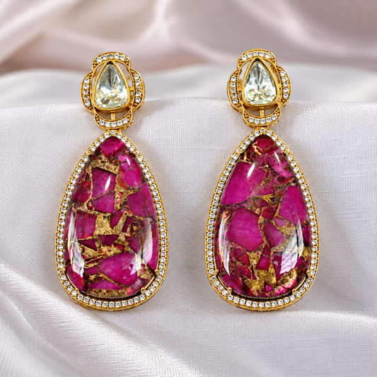 Rani Royale Firestone Moissanite Earrings