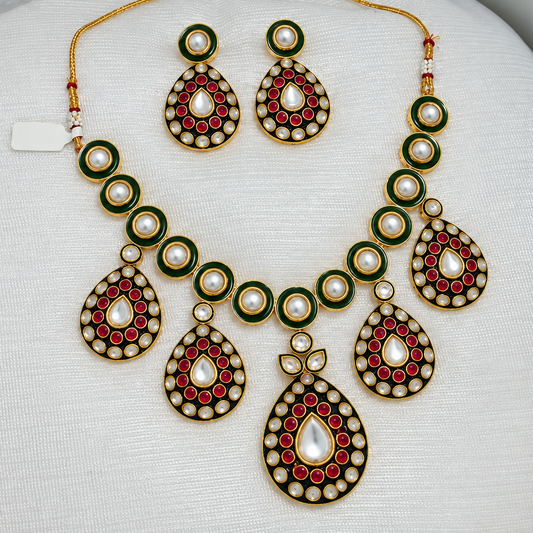 Royal Meher Kundan Necklace Set